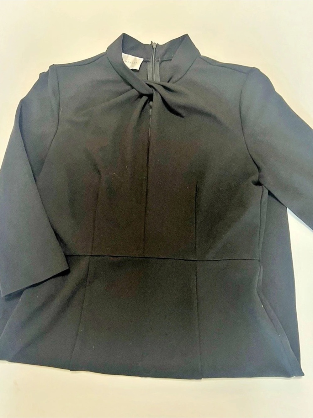 Donna Morgan Twist Collar Fit & Flare Dress Black Mini Size 6